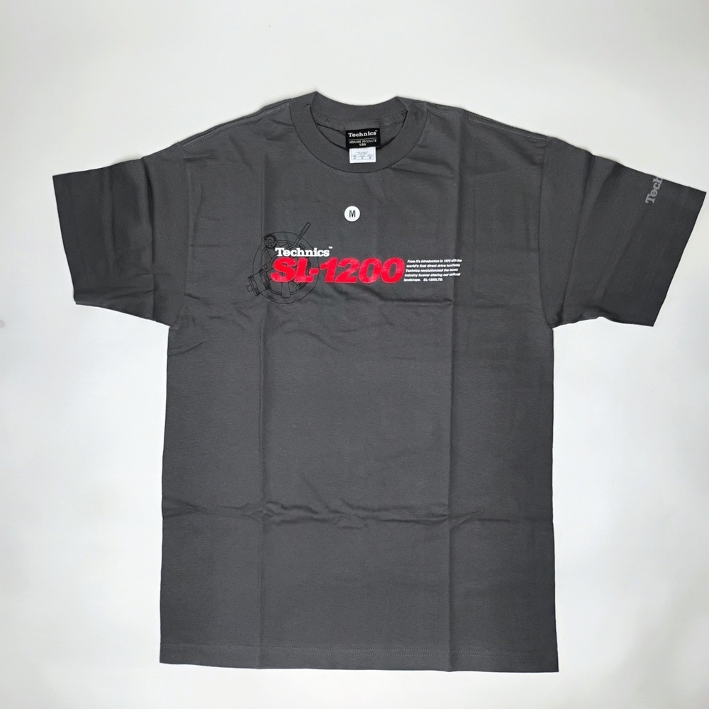Technics Men's Tshirt Grey Size M Vintage 1990's SL 1200 DJ Turntable Graphic